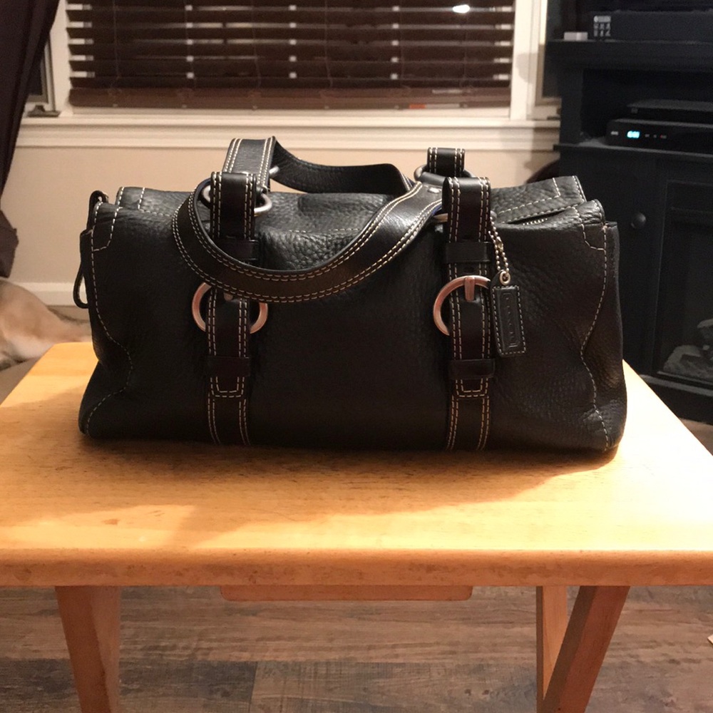 Coach black leather purse.